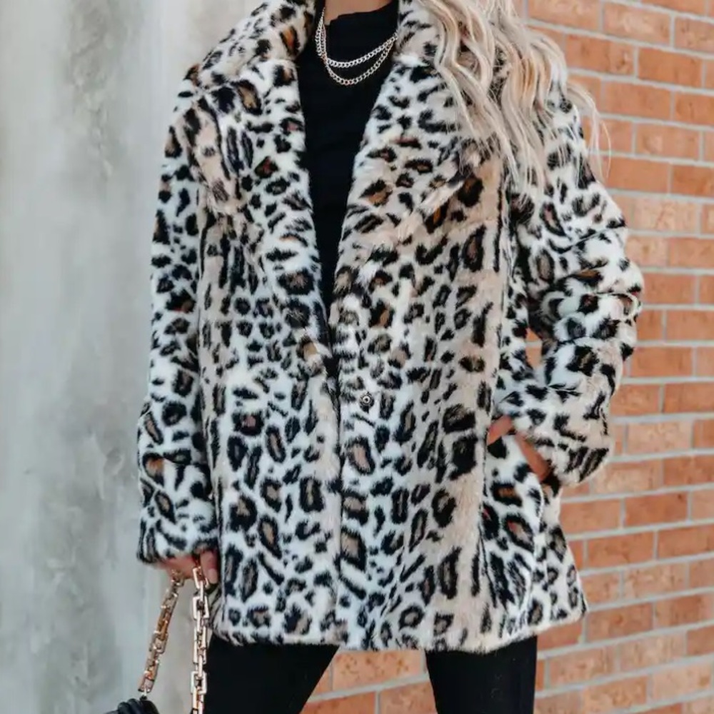 Vici Faux Leopard Fur Coat